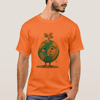 Orange Smiley Earth Tee - Grönt Hope