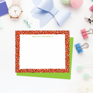 Orange Snö Leopard Print Personal Stationery Inbjudningar