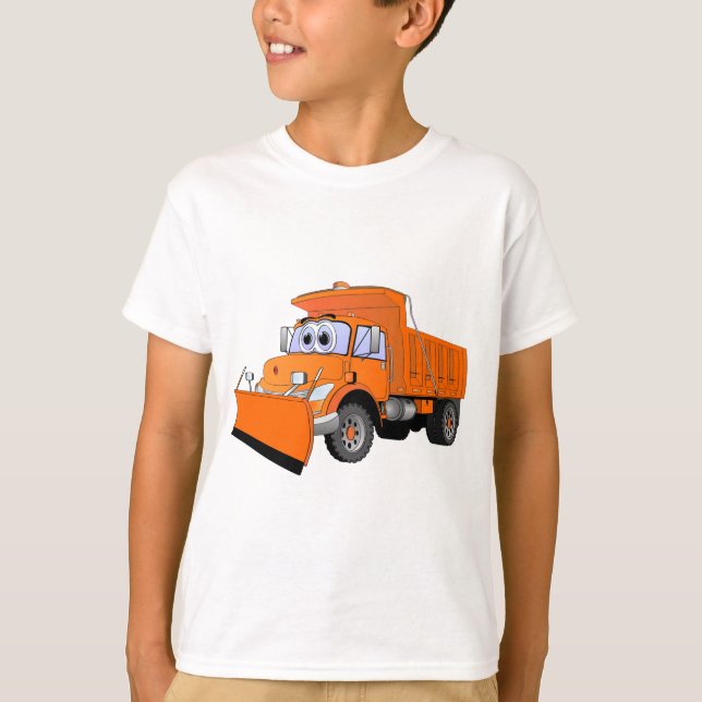 Orange Snö Plow-Tecknad Tee Shirt (Framsida)