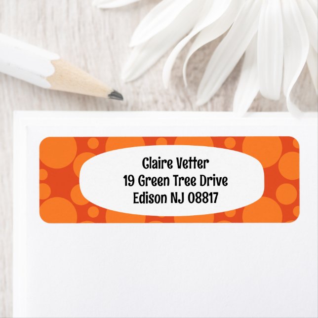 Orange Soap Bubbles Returadress Etikett (Insitu)