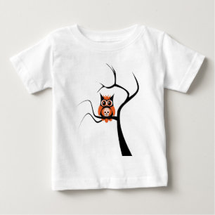 Orange sockerskalleuggla i träd t-shirt