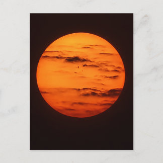 Orange Sol och Moln Natur Konst vykort