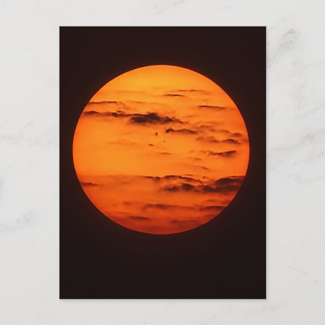 Orange Sol och Moln Natur Konst vykort (Framsida)