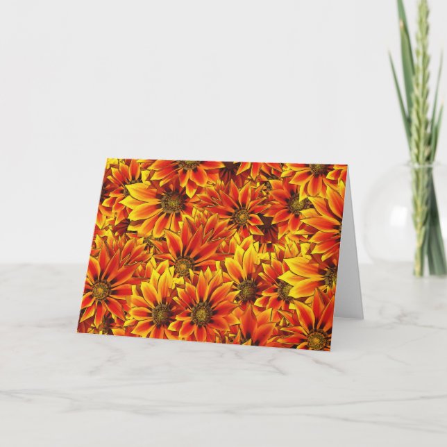 Orange Solblommor Kort (Framsida)