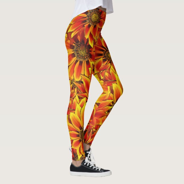 Orange Solblommor Leggings (Höger)