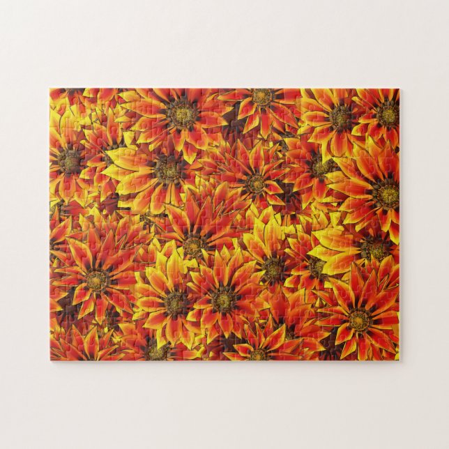 Orange Solblommor Pussel (Horisontell)