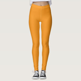 Orange Solid Färg Leggings