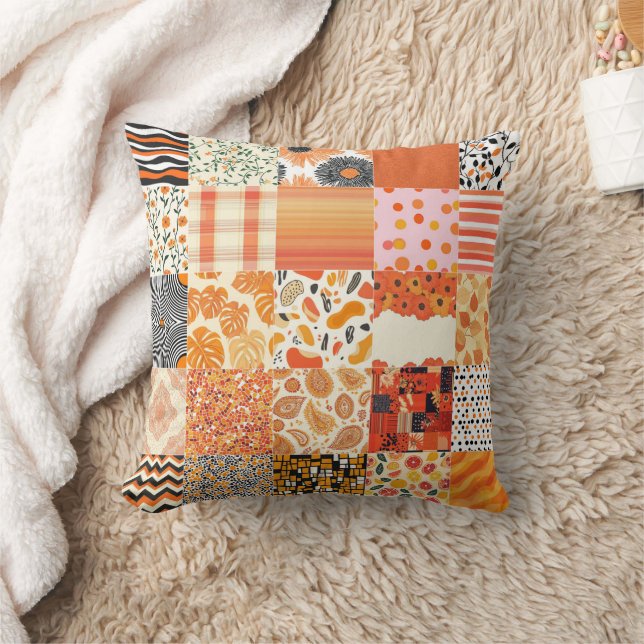 Orange Solnedgång CvärmeQuilt Mönster 2025 Kudde (Filt)