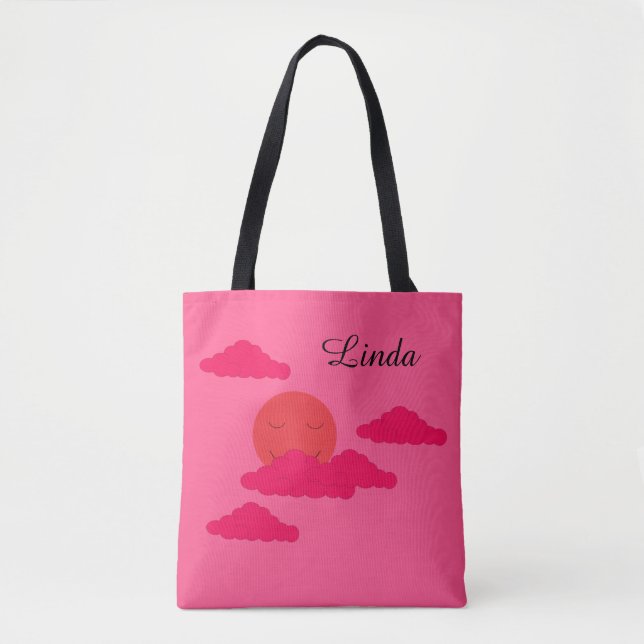 Orange solnedgång: Fuchsia Tygkasse (Framsida)