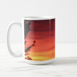 Orange solnedgång kaffemugg