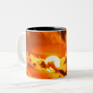 Orange solnedgång Två-Tonad mugg