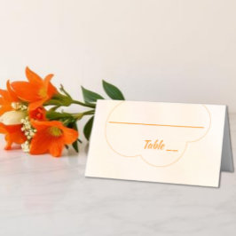 Orange Solnedgiftsbröllop Placeringskort