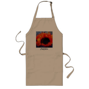Orange Solros Apron Långt Förkläde