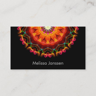 Orange solros - mandala visitkort