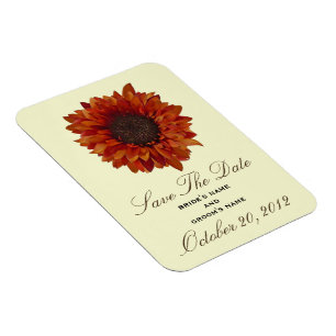Orange Solros Spara datum magneter