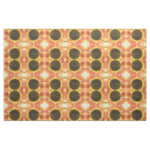 Orange Solrosblommor Blommigt Patterned Fabric Tyg