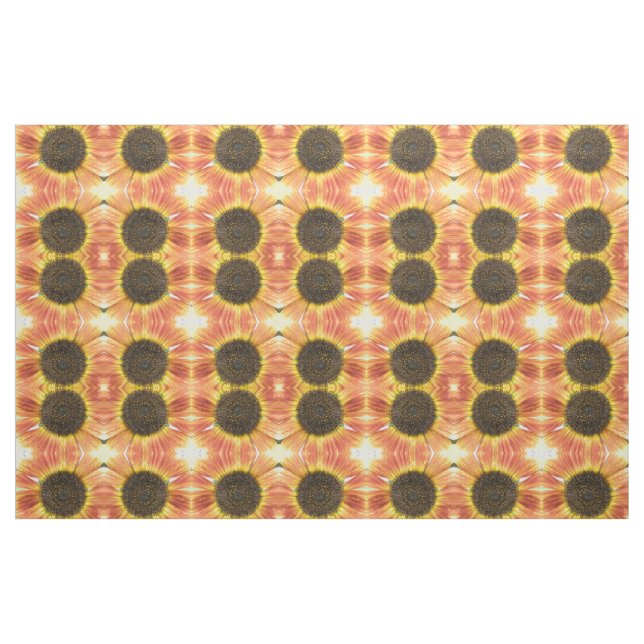 Orange Solrosblommor Blommigt Patterned Fabric Tyg (Fat Quarter)