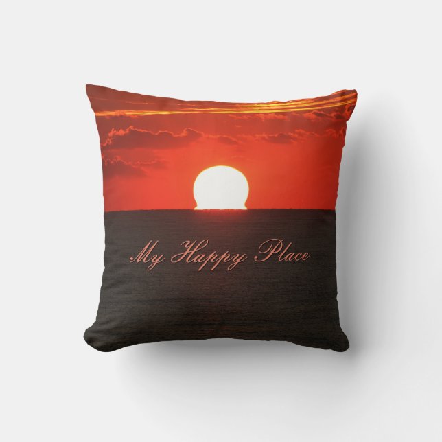 Orange Soluppgång Foto, Sunny Wall Art, Sunrise Kudde (Framsida)