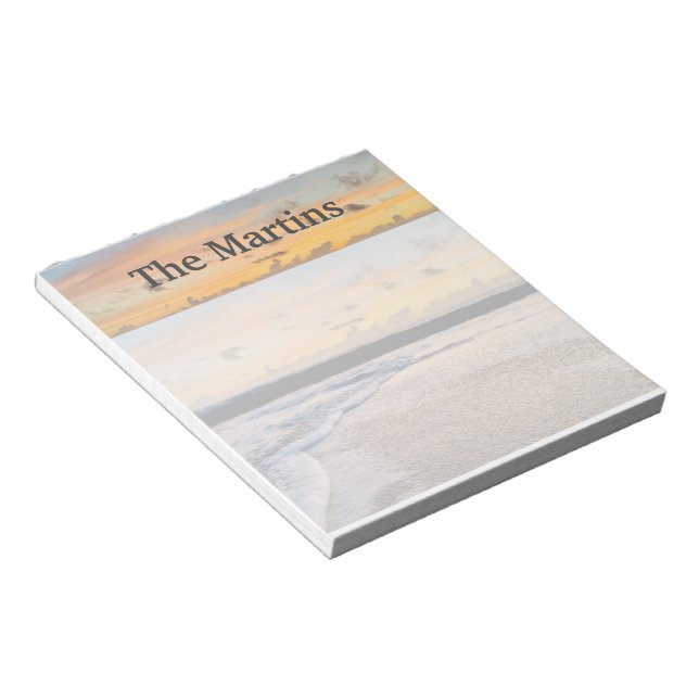 Orange Soluppgång Oceanens Anpassningsbar Anteckni Anteckningsblock (Vinklad)