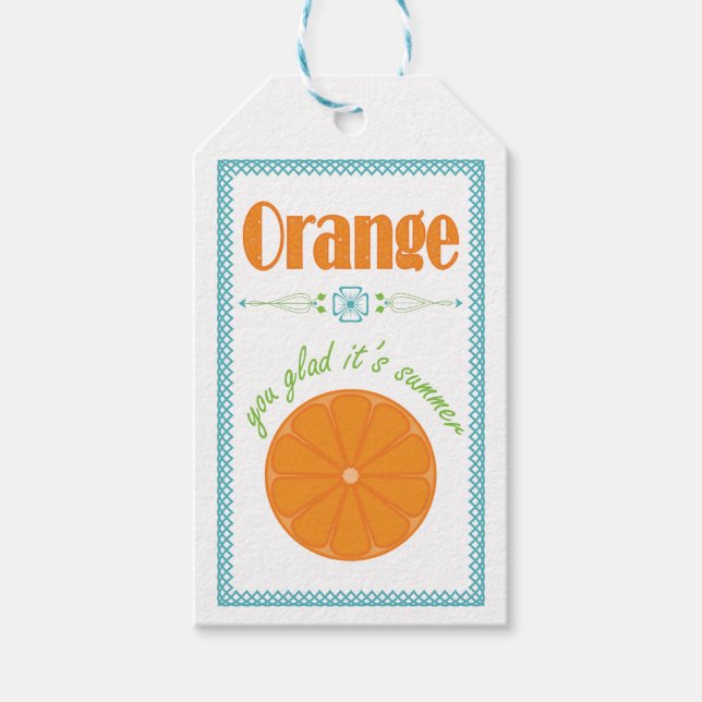 Orange som du glatt det är skolårets sommarslut presentetikett (Framsidan)