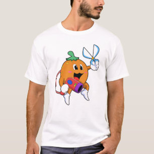 Orange som Hairdresser med saxar och hårtorktumlar T Shirt