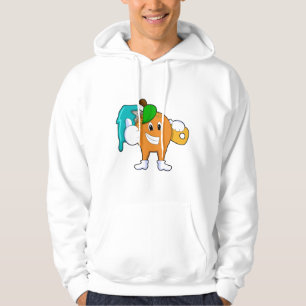 Orange som målarfärg med färgpensel hoodie