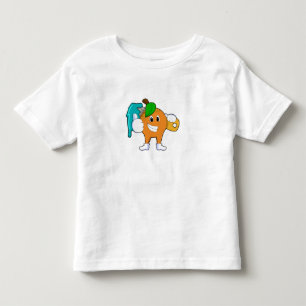 Orange som målarfärg med färgpensel t shirt