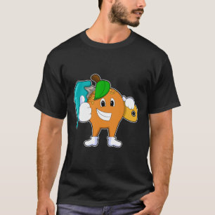 Orange som målarfärg med färgpensel t shirt