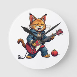 Orange som spelar gitarr rund klocka
