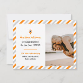 Orange som vi har Flyttat stripe-foto för Flytta