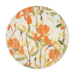 Orange: sömlöst blommönster