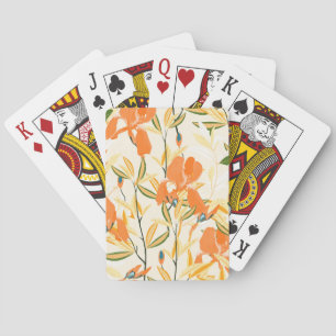 Orange: sömlöst blommönster casinokort