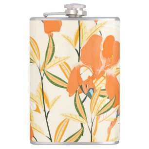 Orange: sömlöst blommönster fickplunta