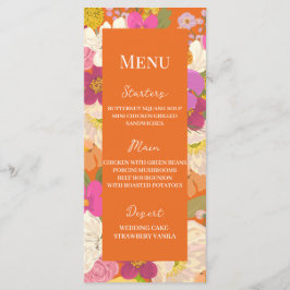 Orange Sommar Blommigt Garden Wedding Wedding Meny