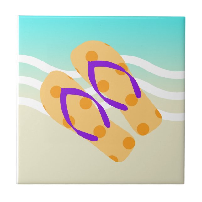 Orange Sommarbock Vinkarare Flinflip flops keramis Kakelplatta (Framsidan)