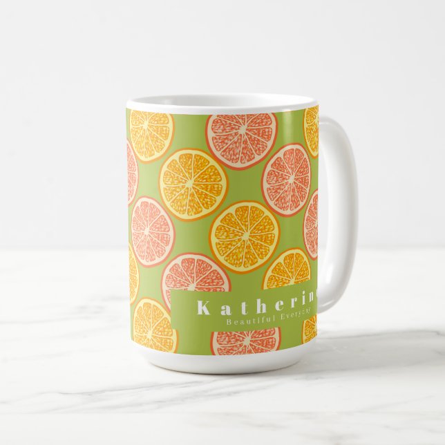 Orange SommarGrönt Kaffemugg (Framsida höger)