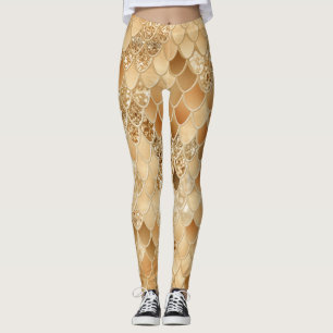 Orange SommarSjöjungfru Scales Glam #1 Leggings