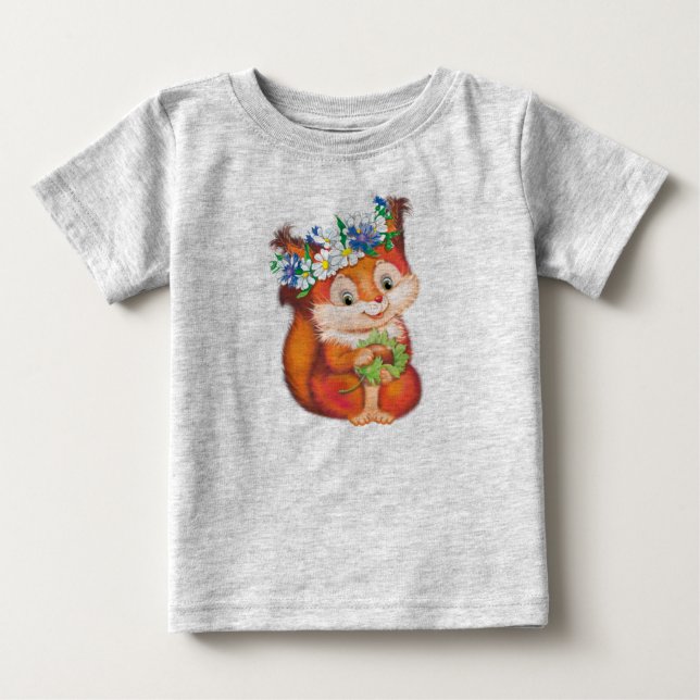 orange söt ekorre t shirt (Framsida)