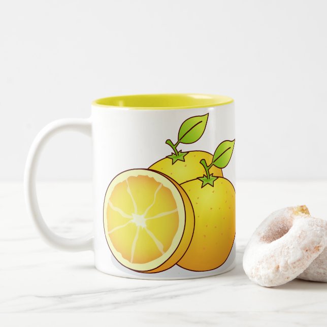 Orange söt frukt Två-Tonad mugg (Med munk)