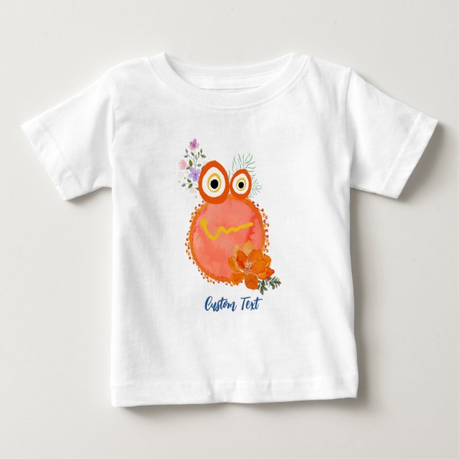 Orange söta små gubbar samling anpassad text t shirt (Framsida)