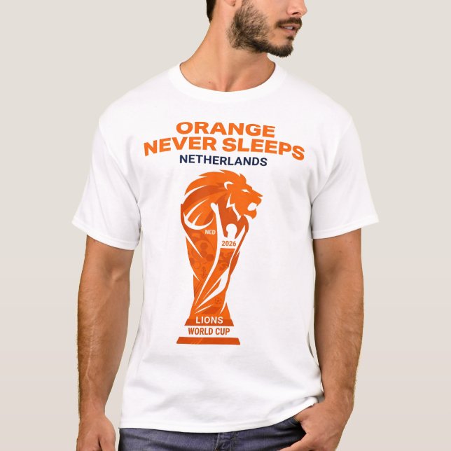 Orange sover aldrig t shirt (Framsida)
