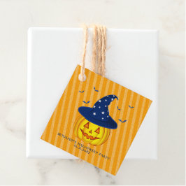 Orange Sparkles Rand Halloween Pumpkin Gåvor Etiketter
