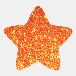 Orange sparkly glitter stjärnformat klistermärke