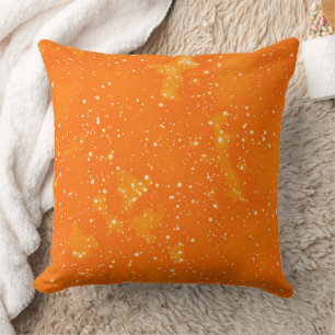 Orange Speckle vattenfärgsfärg Kudde