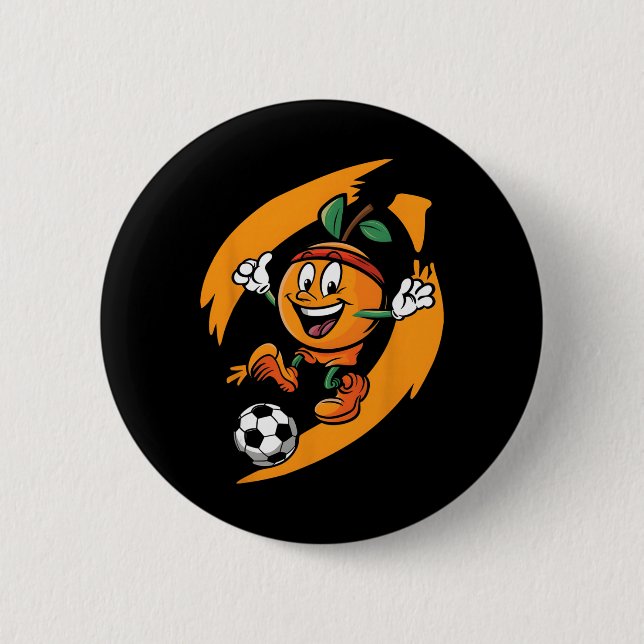 Orange spelar fotboll  knapp (Framsida)