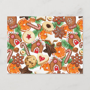 Orange Spice jul Cookies and Candy Vykort