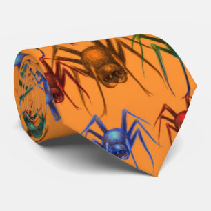 Orange Spider Mönster Spooky Funny Halloween Slips