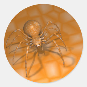 Orange Spider Runt Klistermärke