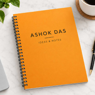 Orange Spiral Anteckningsbok | Minimalistisk Dagbo
