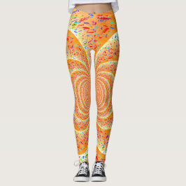 Orange Spiral Leggings